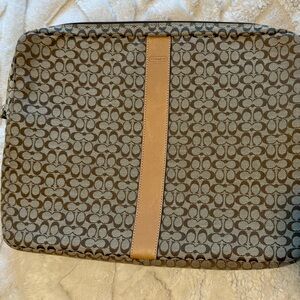 Coach Brown and Tan Laptop Bag